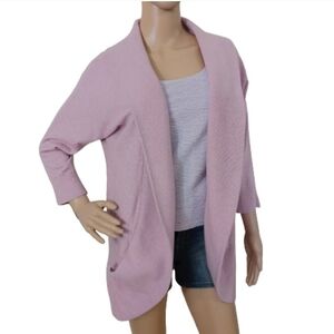 Lands' End Soft Pastel Pink Shawl Collar Cardigan Sweater Top